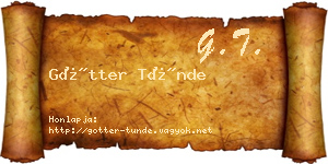 Götter Tünde névjegykártya