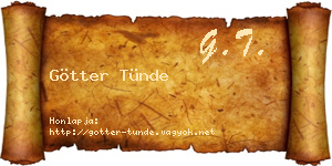 Götter Tünde névjegykártya